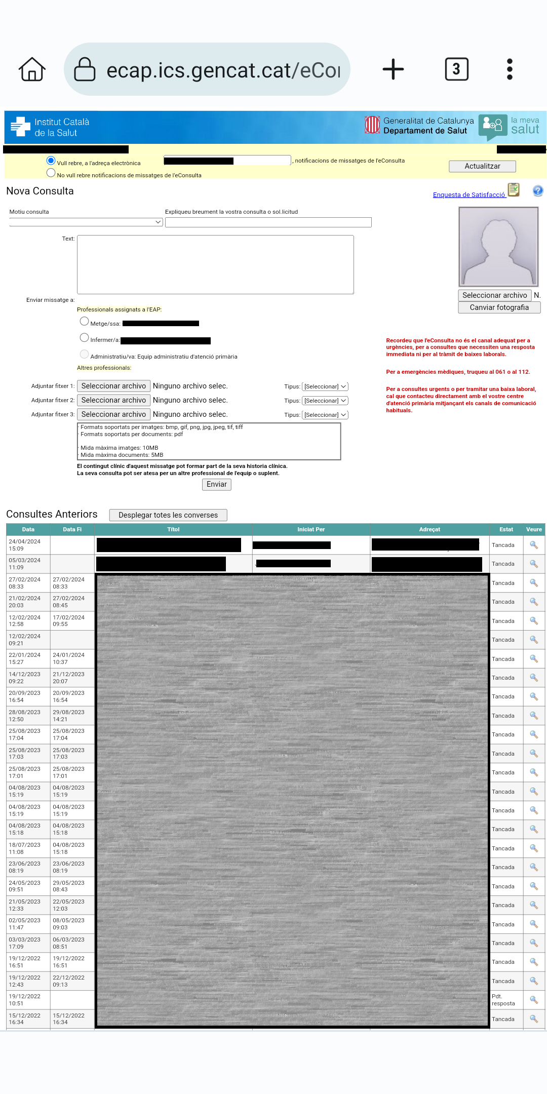 eConsulta en dispositiu mòbil