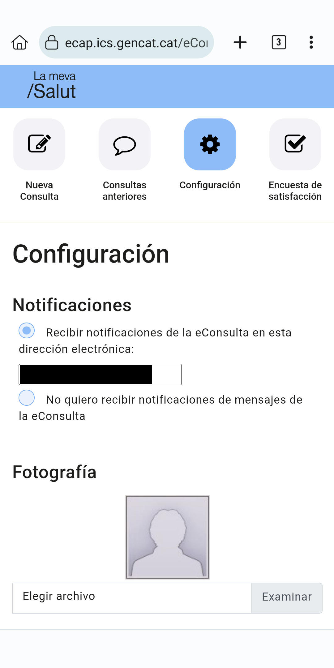 Configuración en dispositivo móvil con La Meva Salut Plus